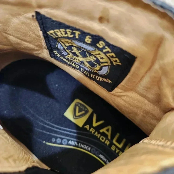 Street&Steel Leather Motorcycle Riding Hard toe Boots, Black, Men's 13 - Picture 9 of 9